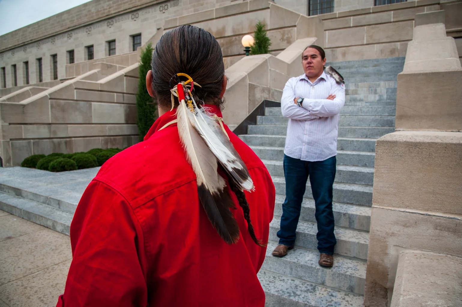   Greg Grey Cloud and Aldo Seoane at the Nebraska Supreme Court on Sept. 5, 2014.&nbsp;  