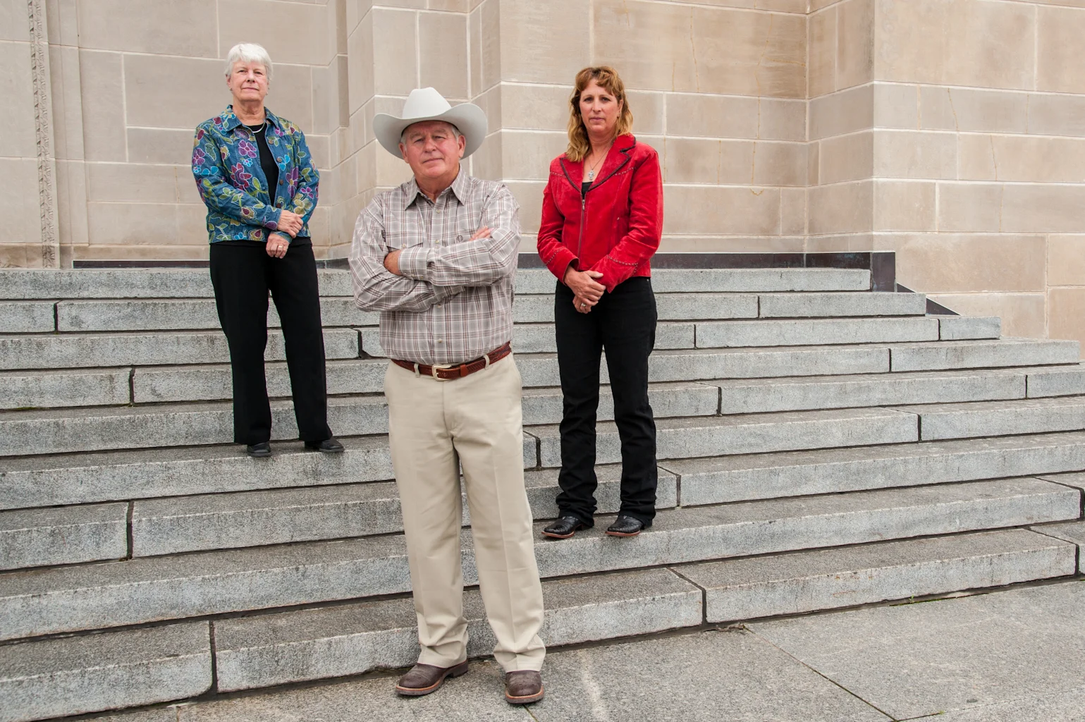   Three brave Nebraska landowners — Randy Thompson, Suz Straka and Susan Dunavan  &nbsp;-&nbsp;at the Nebraska Supreme Court on September 5, 2014, &nbsp;to defend their lower court victory in Thompson v. Heineman, where the judge found pipeline sitin