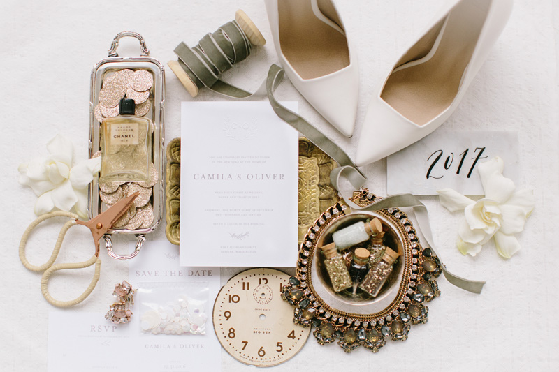 Elegant Gold and White Invitations