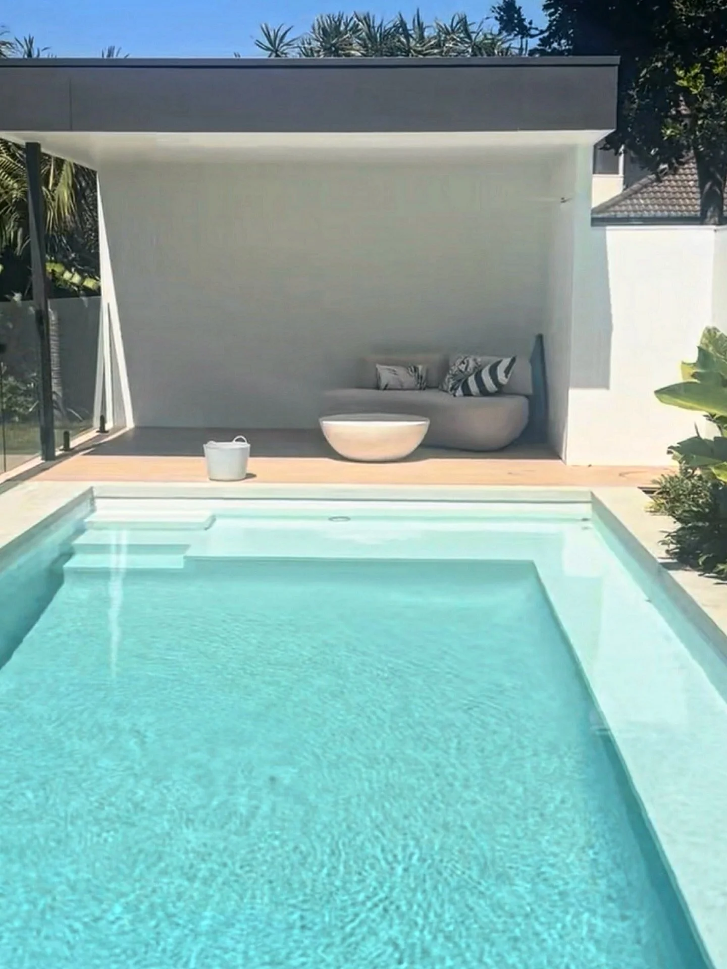 Dive into luxury ✨ This 7.5 x 3.5m custom concrete pool is finished in stunning diamond mosaic tiles with a sleek Lisa corner tile detail &mdash; crafted for elegance, durability, and year-round enjoyment. 💦✨
.
#CustomPool #ConcretePool #LuxuryPools