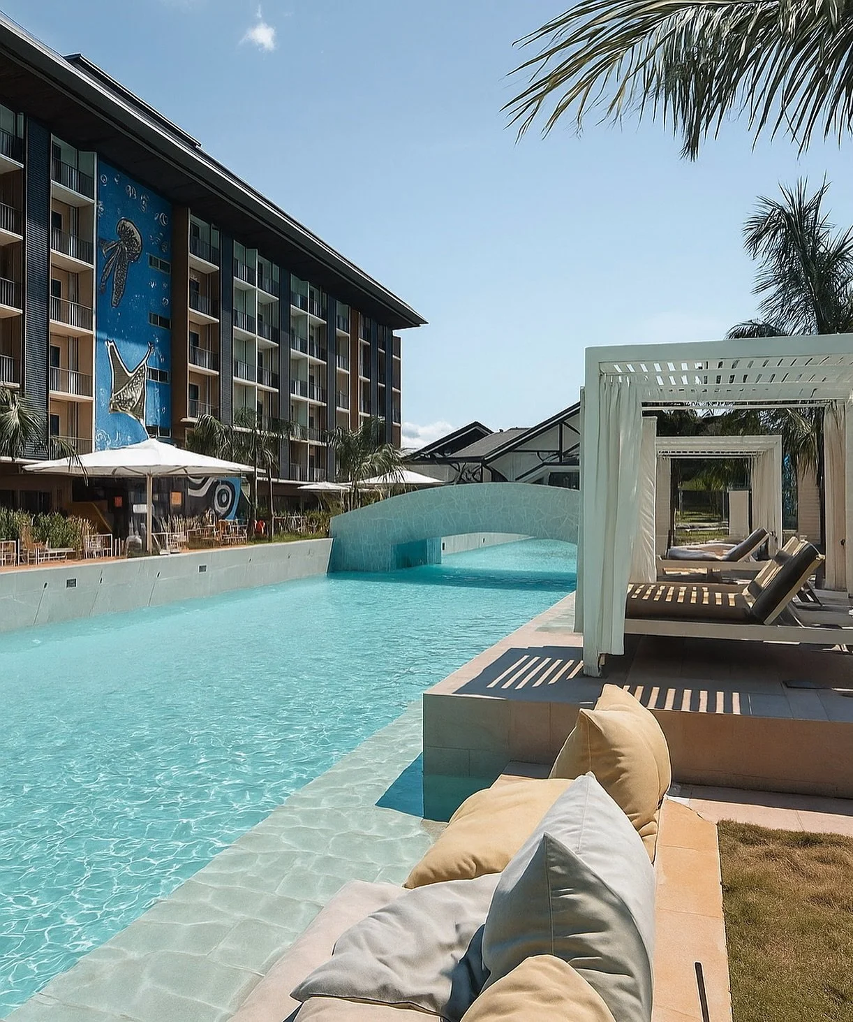 A little slice of paradise &mdash; one of our collaboration projects: a serene commercial pool interior that blends luxury with calm. @clarkpoolinteriors @crystallinepoolinteriors @blueglasspebblecompany 
#InteriorDesign #CommercialDesign #LuxuryInte