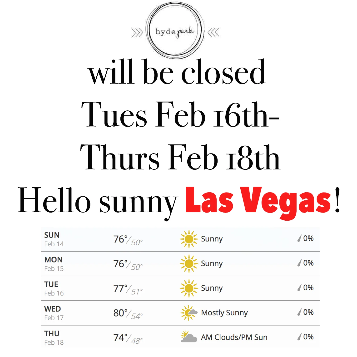 buh bye cold weather... as least for 4 days! ;-)