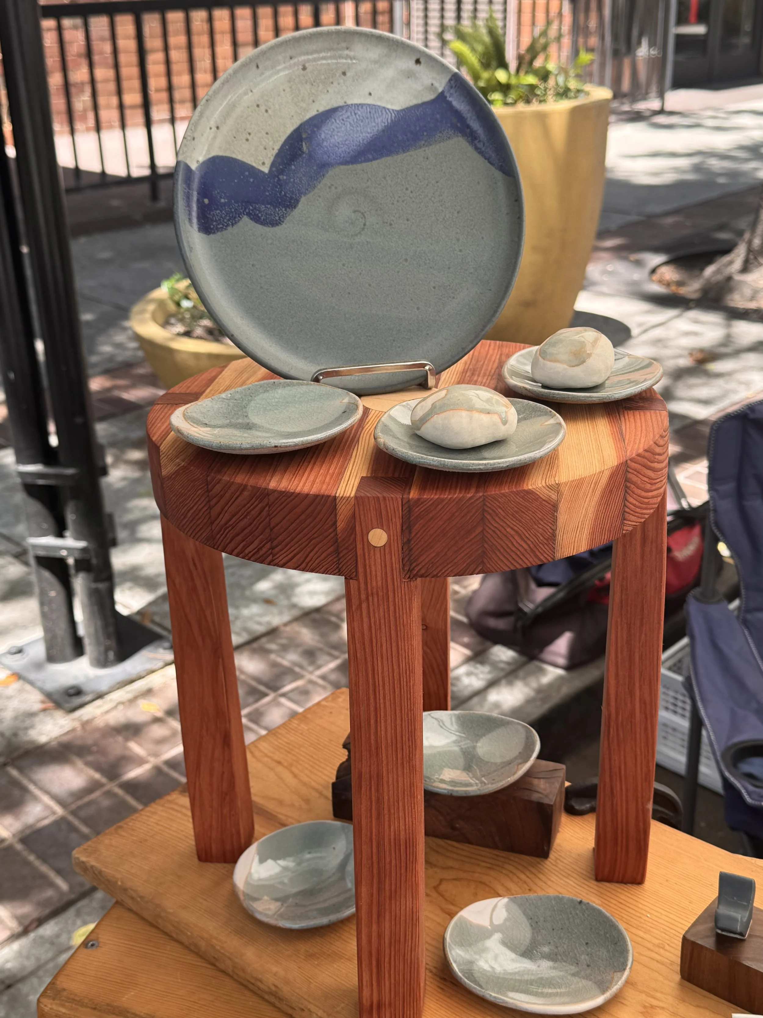 Blue Mountain plate on Midi Stool.jpeg