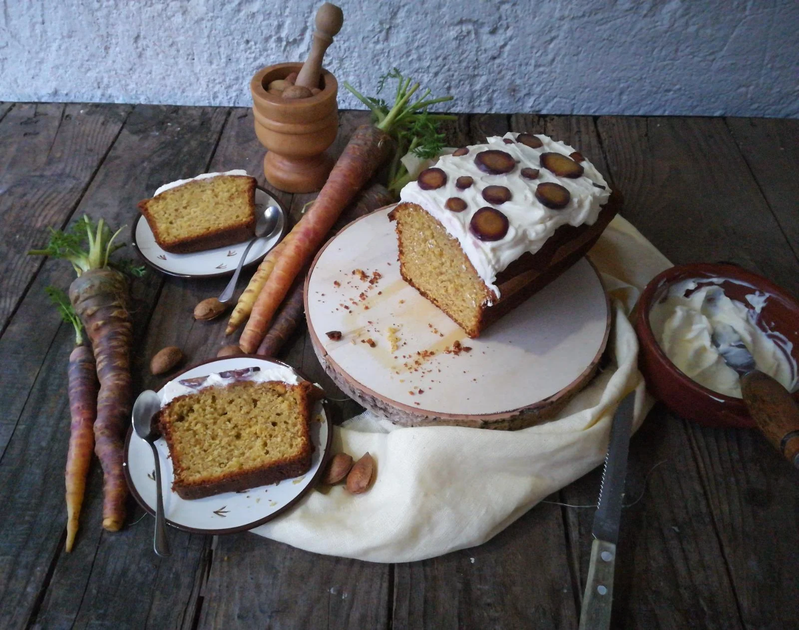 PLUMCAKE ALLE PESTANACHE E MANDORLE CON CREMA AL MASCARPONE