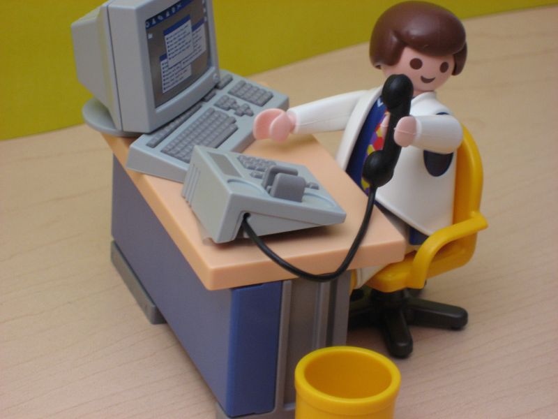 Playmobil Man - Desk and Phone by Carsten Knoch