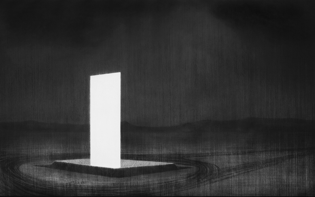 Gatecrasher . 2012. Charcoal on paper. 220x330cm.
