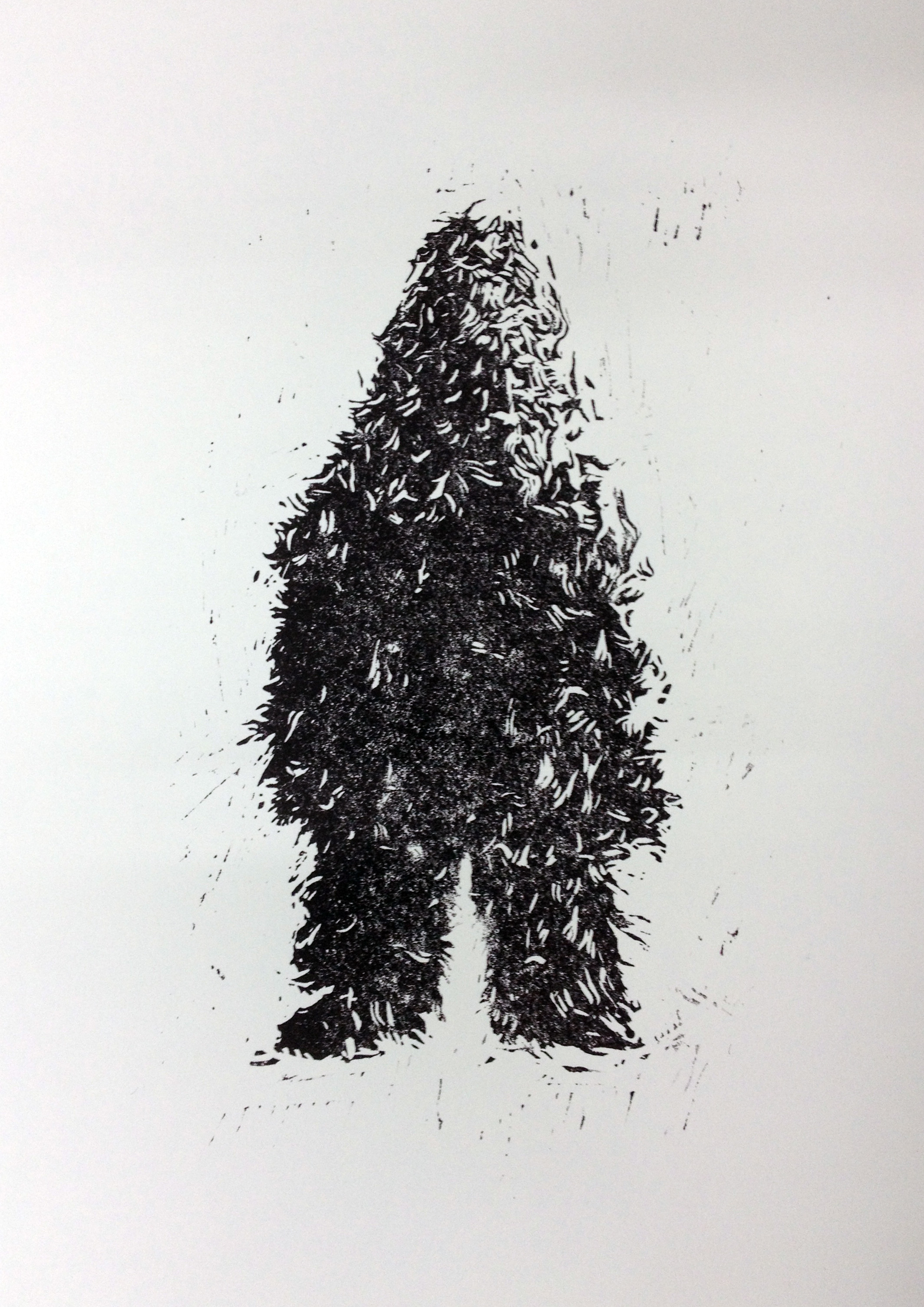The Undisputed Heavyweight Champion Of The World . 2014. Hand pressed lino relief on paper. Edition of 50. 29x21cm. 