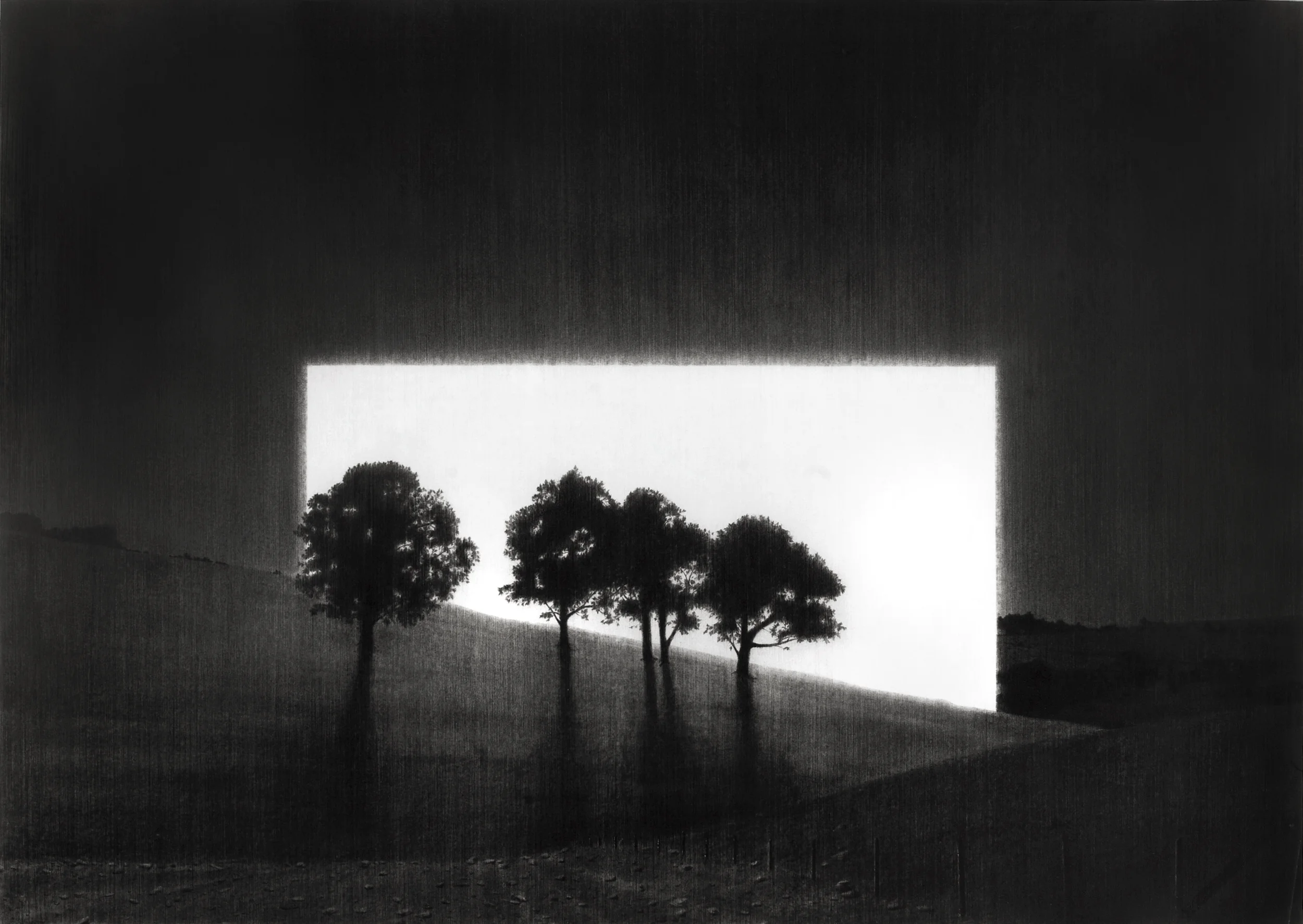Accurate To The Nearest Second . 2010. Charcoal on paper. 144x190cm.