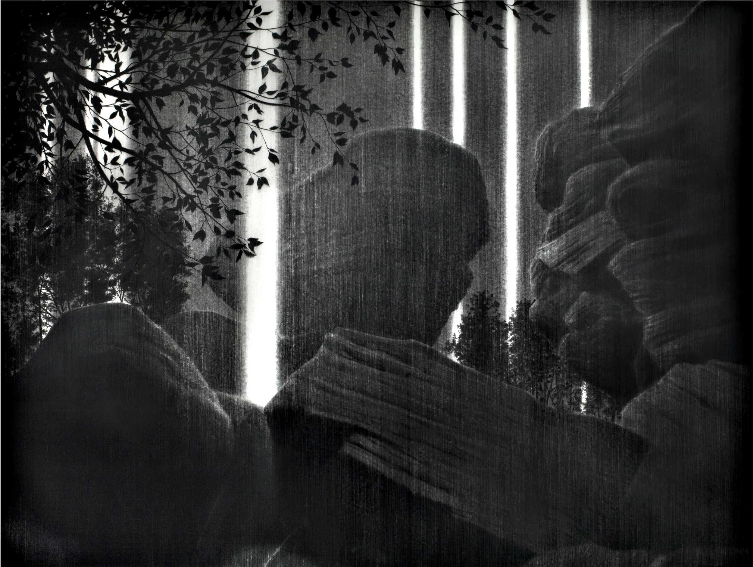The Old In-Out . 2009. Charcoal on paper. 180x231cm.