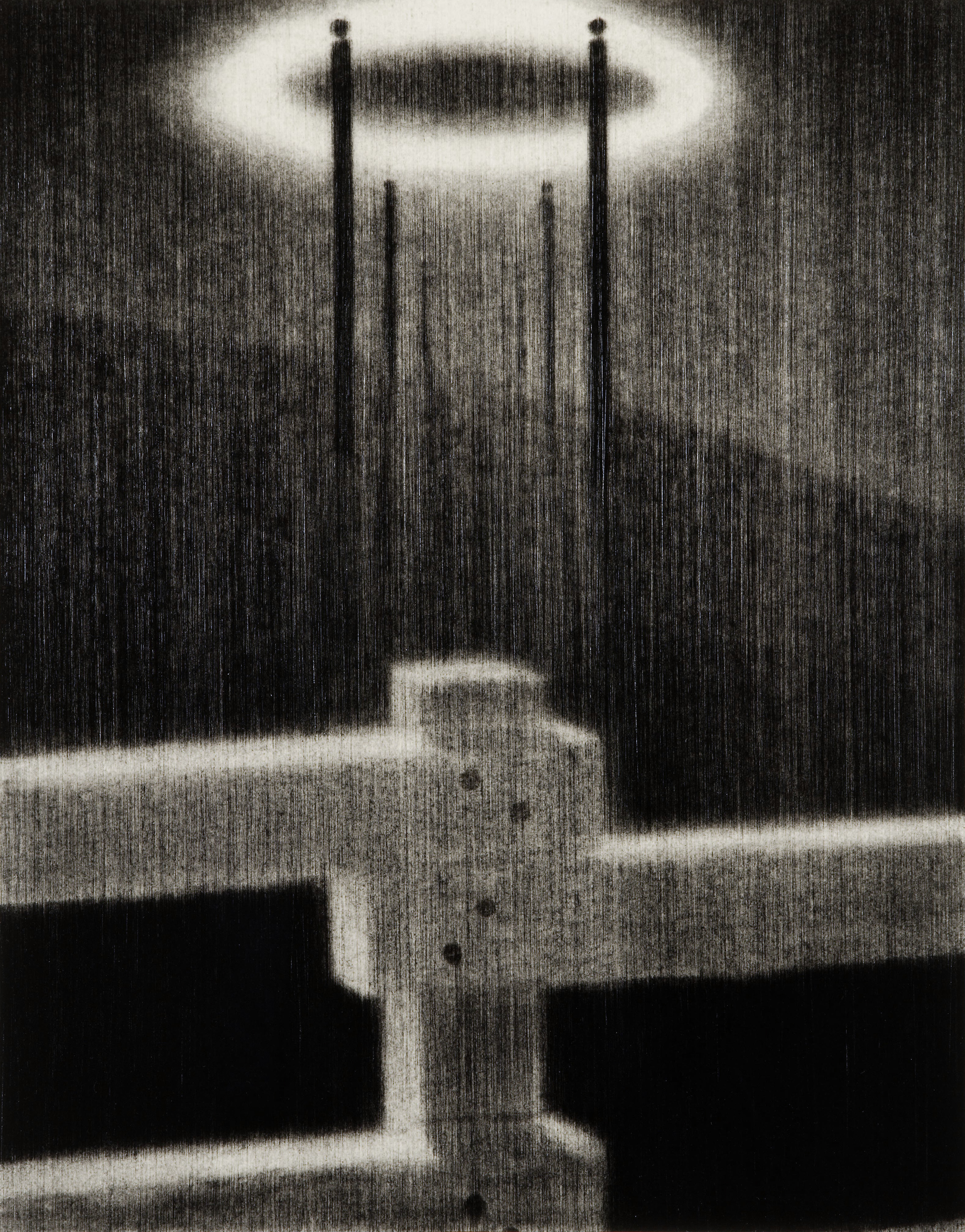 Equaliser . 2007/2008. charcoal and polymer varnish on paper. 63.x54cm.