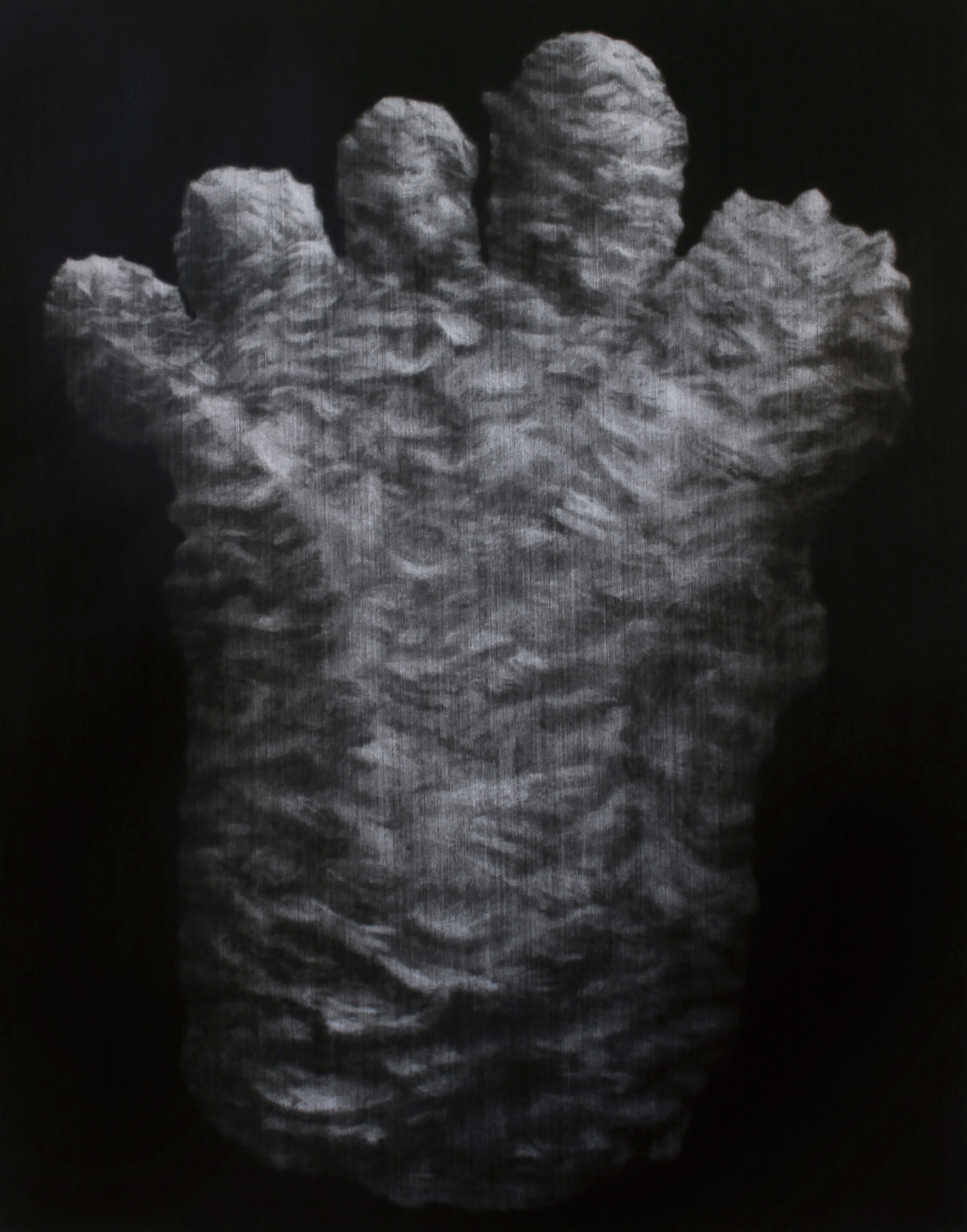 In The Hollow Of The Valley . 2015. Charcoal on paper. 180x150cm.