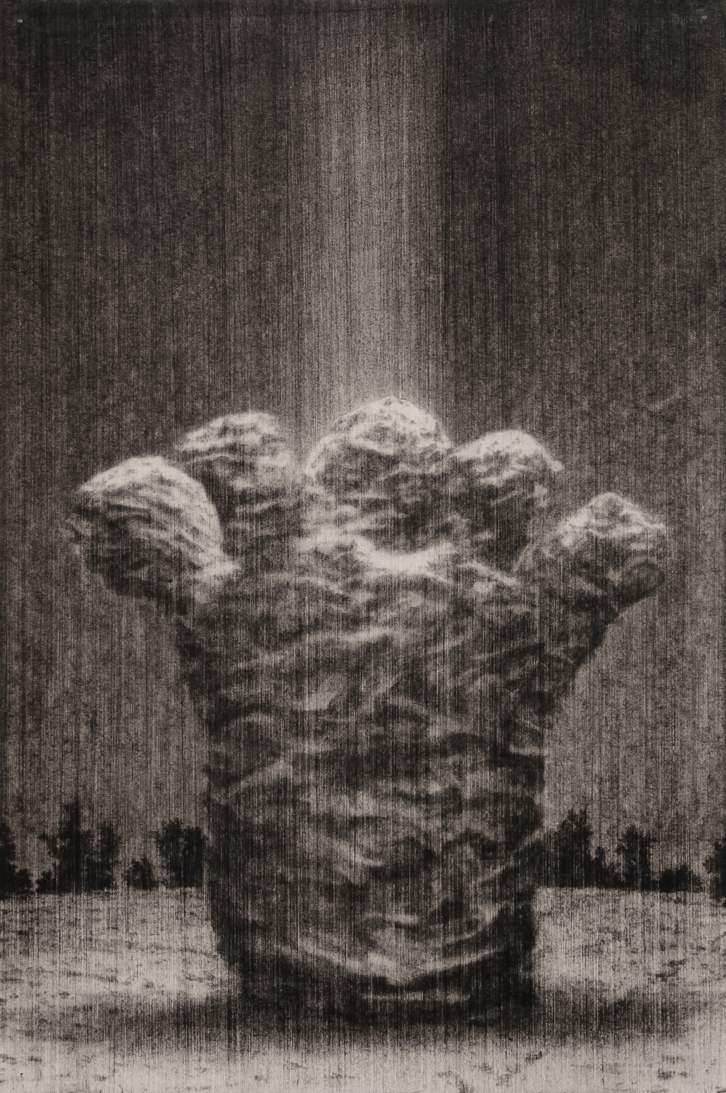 Every Tic, A Second, Every Toc, A Milyin Years (After George Herriman) . 2015. Charcoal on paper. 48x32cm.