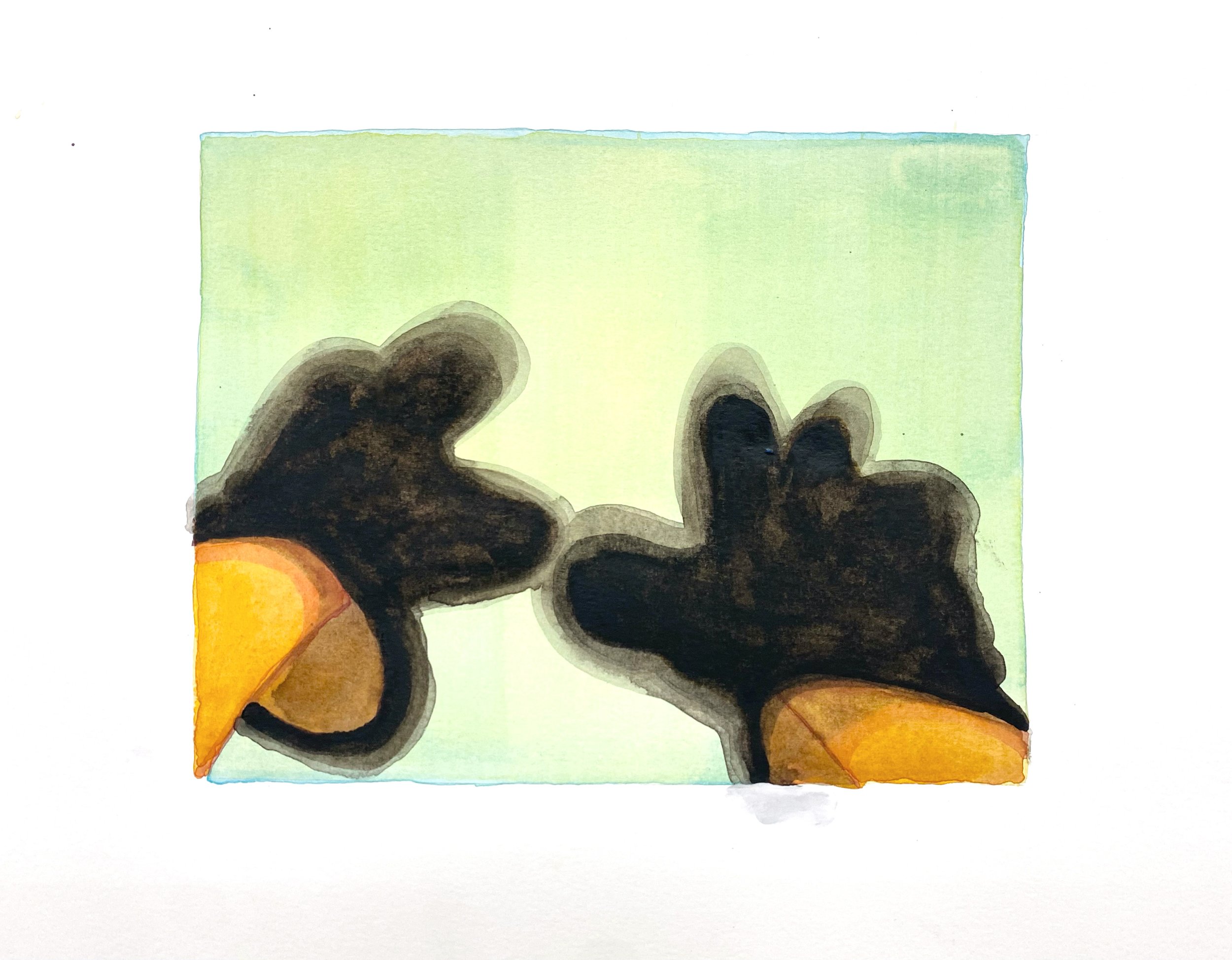   Study (Horror Hands 4) . 2022. Watercolour on paper. 30x42cm 