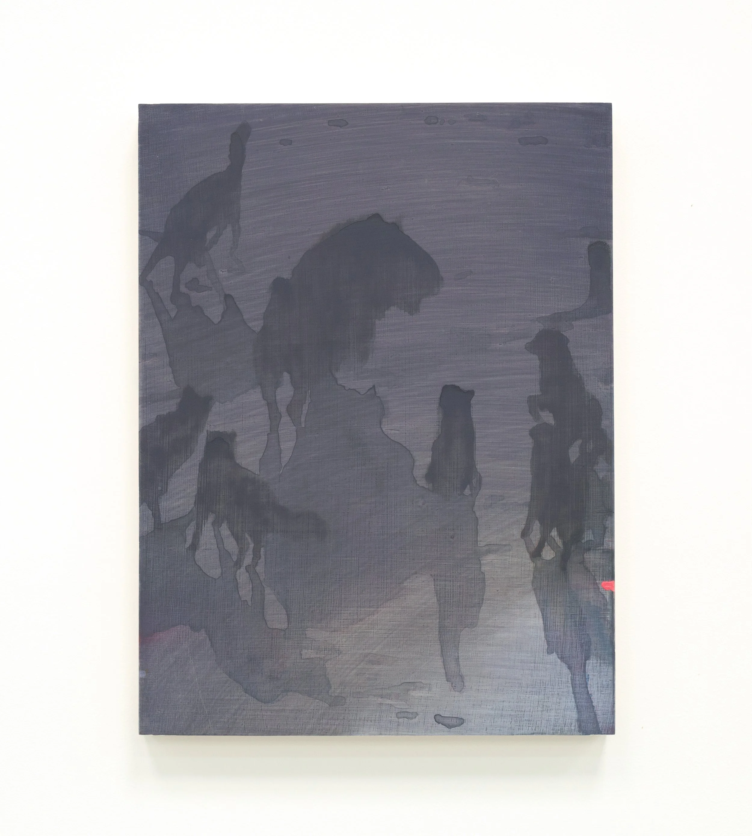   What Surrounds Me Is Mine . 2025. Oil and acrylic ink on gesso panel. 40 x 30 cm 