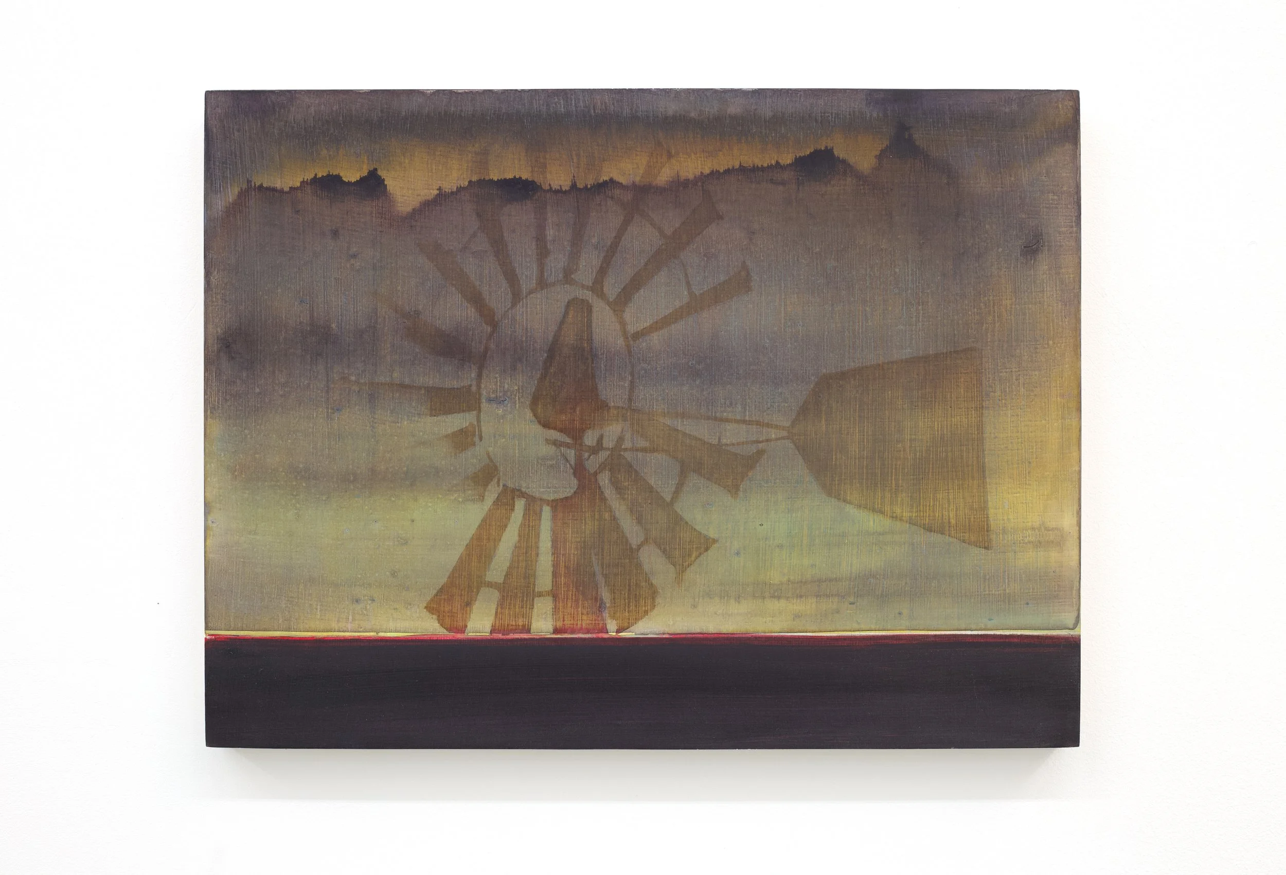   Reasonable Doubt . 2026. Acrylic ink and oil on gesso panel. 30x40cm 