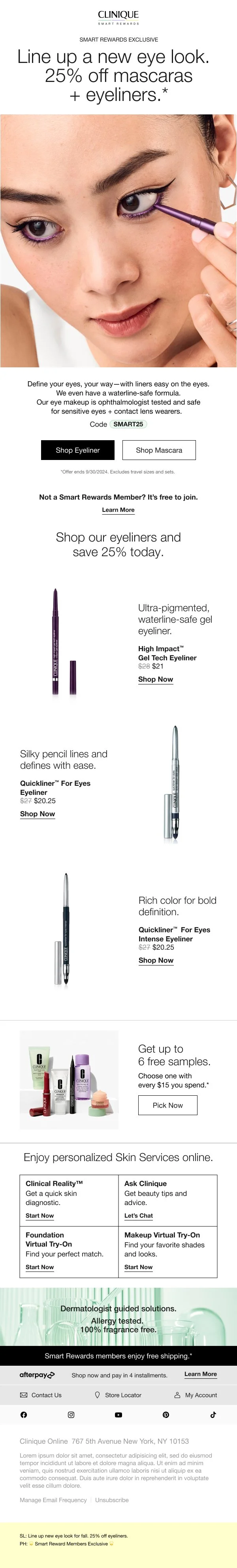 MASCARA &amp; LINER DISCOUNT EMAIL 