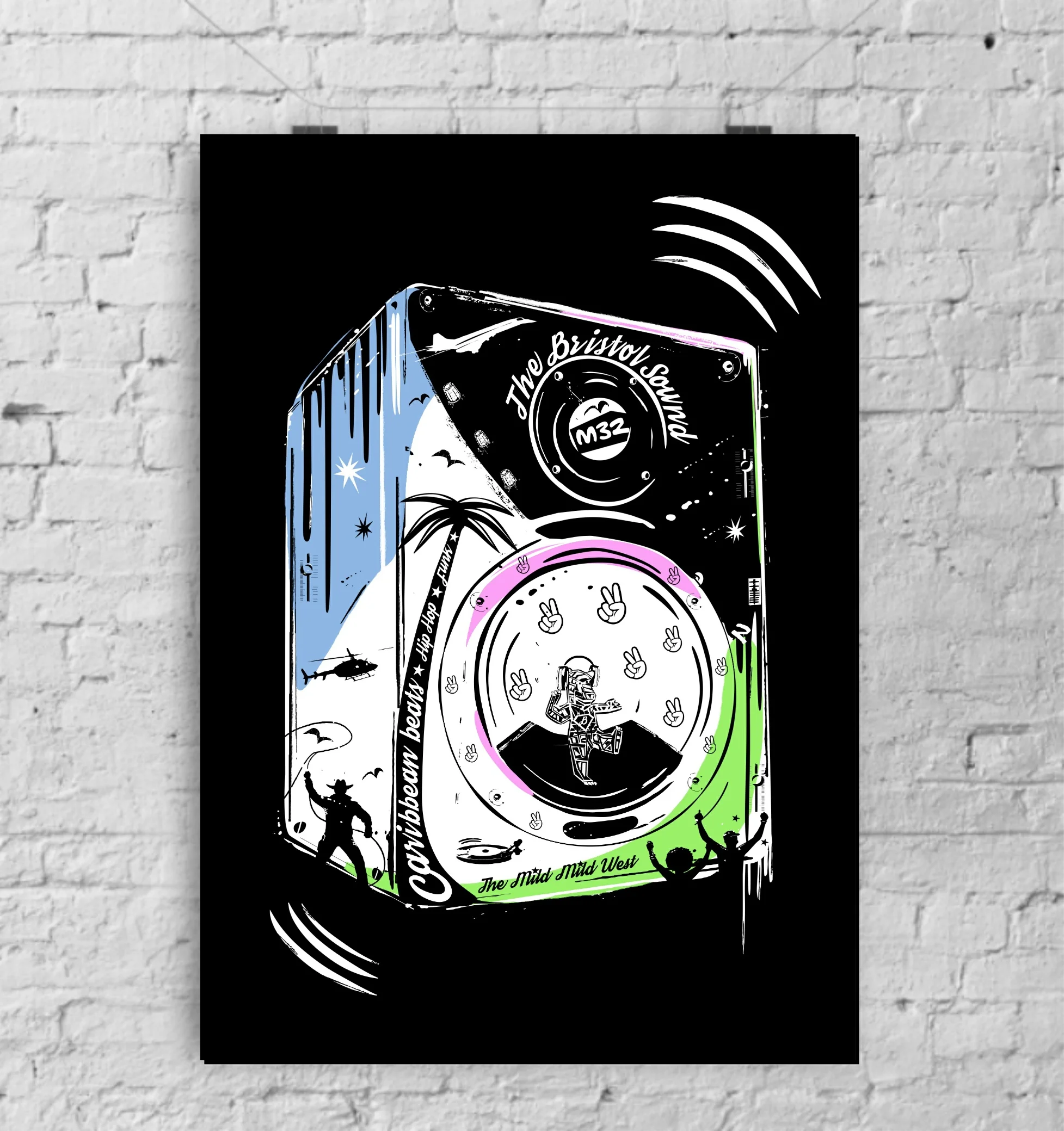 The Bristol Sound - contemporary street art style print by lou boyce