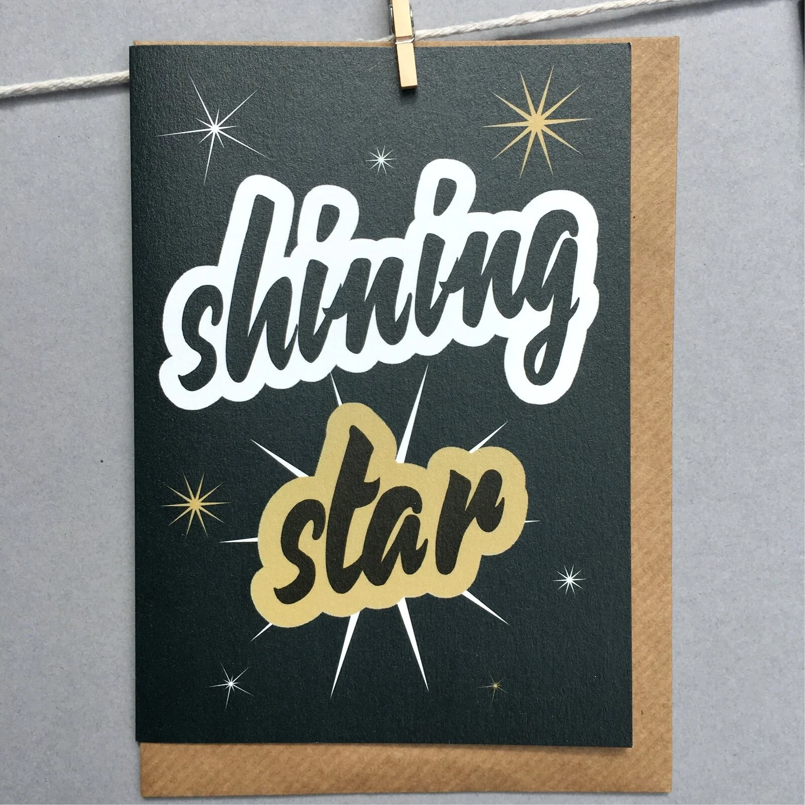Shining star Xmas card by Lou Boyce
