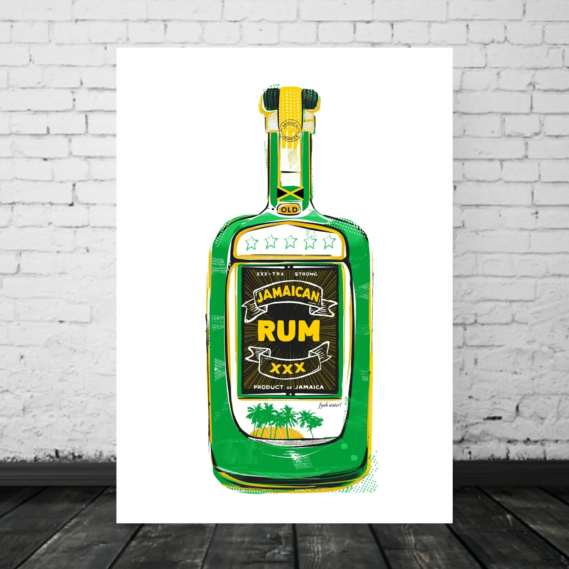 Jamaican rum print by Lou Boyce