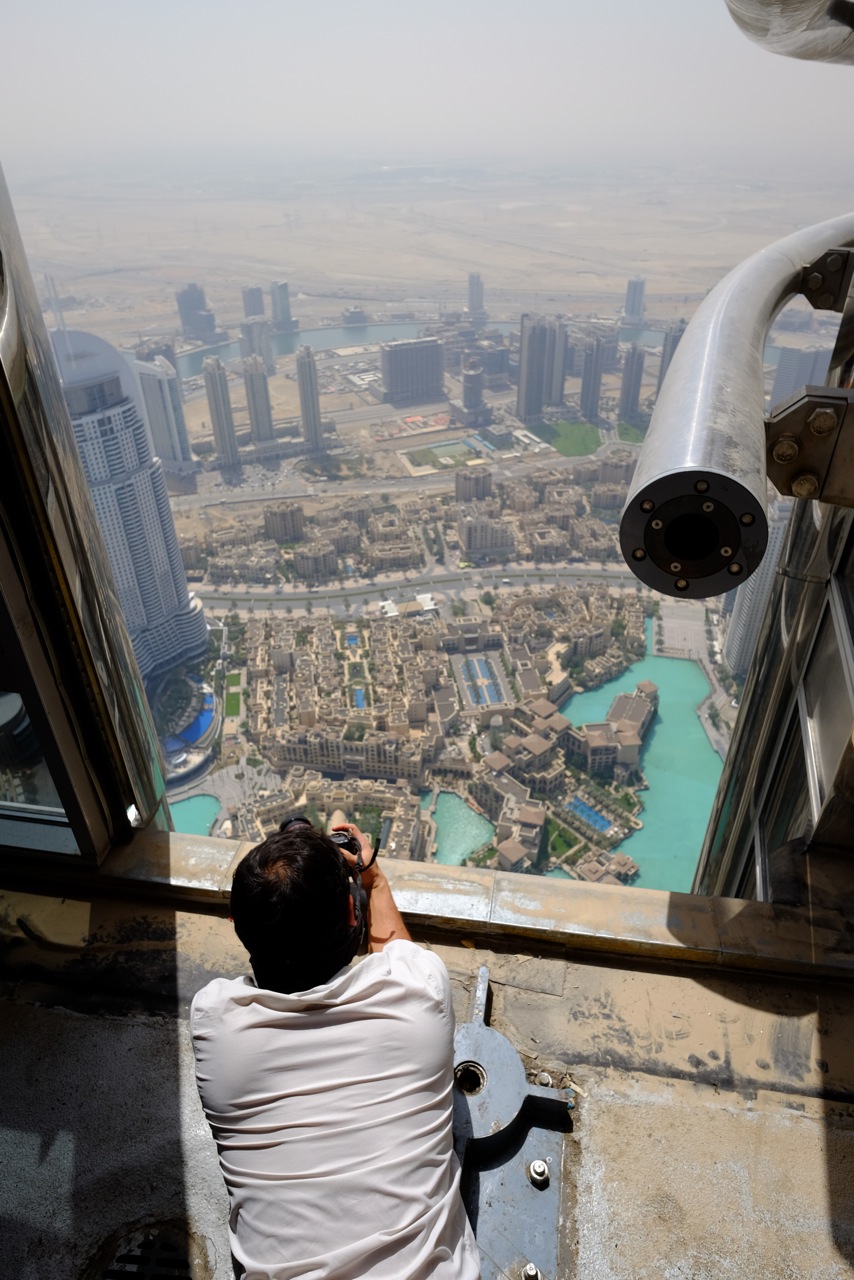 Scouting for a shoot at the Burj Khalifa in Dubai