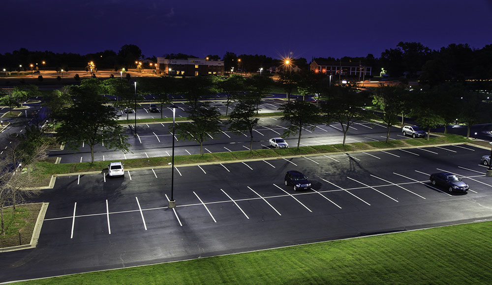 A great example of using LED Lighting to create a well lit and safe parking lot area. 