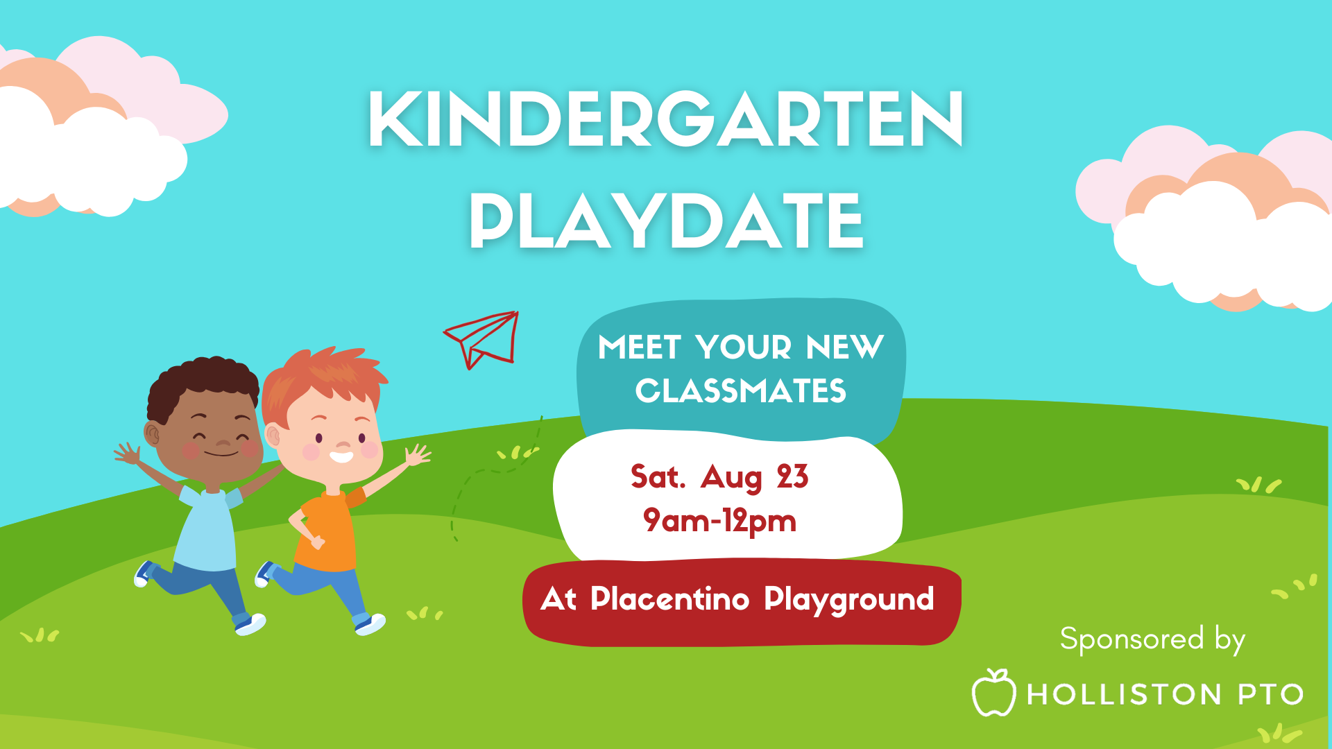 Kindergarten Playdate (Saturday, 8/23)