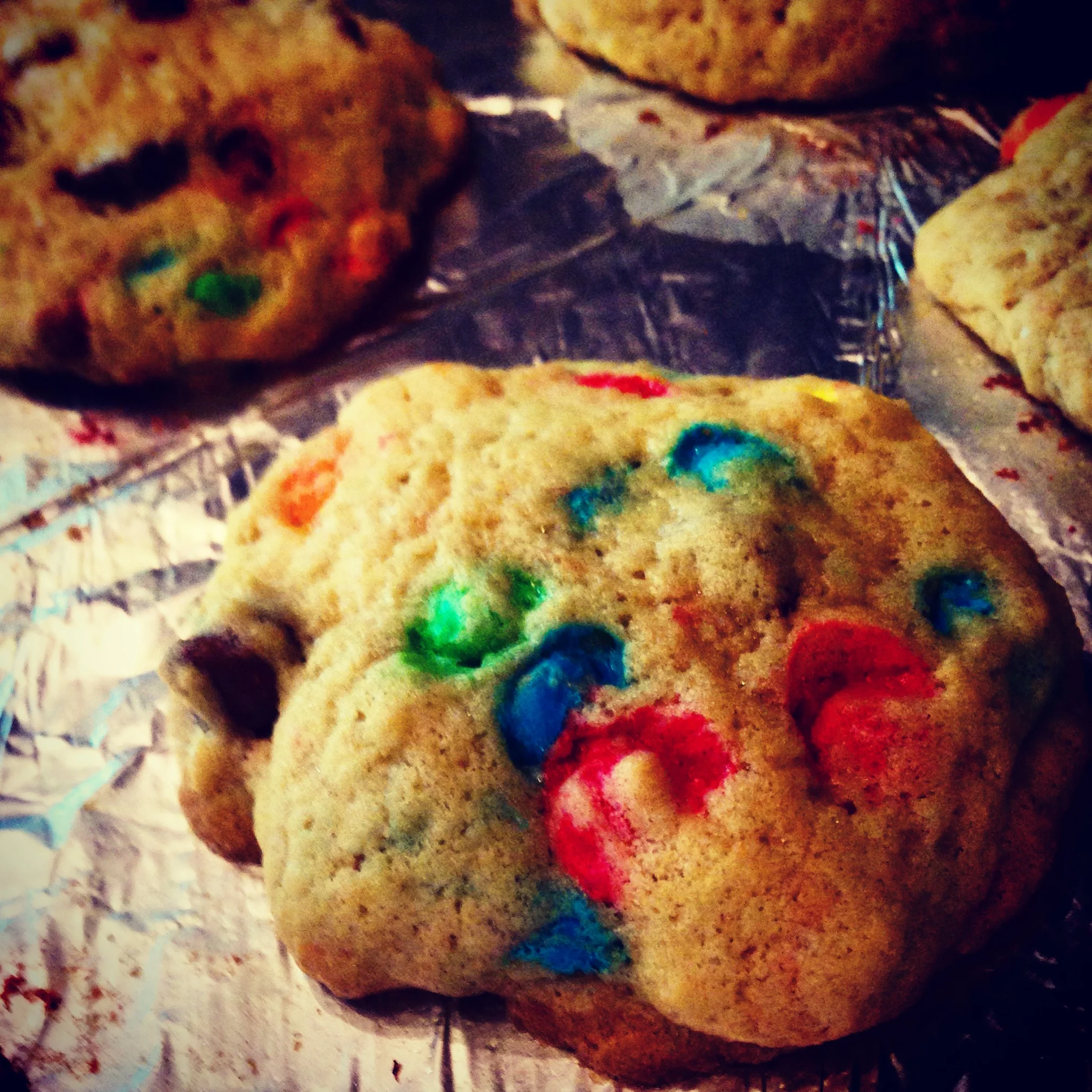 Baking up lots of love with these organic-ish m&m cookies to hopefully bring some smiles tonight :)