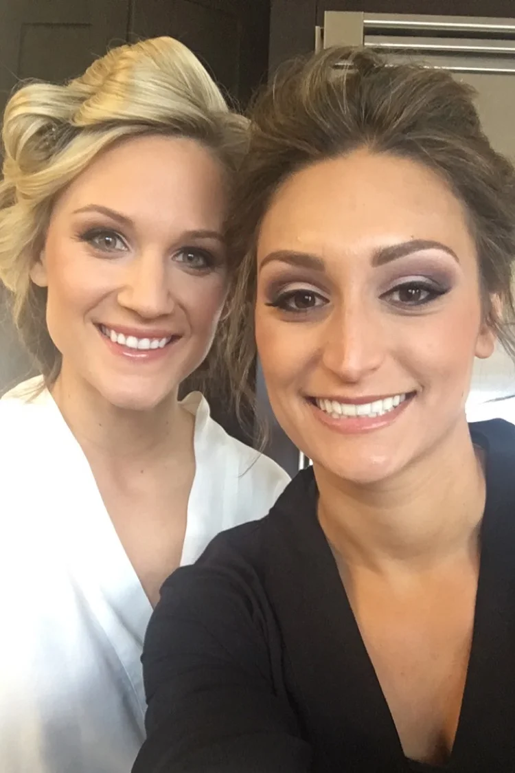 The Bride and her Maid of Honor. Besties Kristen and Jamie pose for a selfie on Kristen's big day. Stunning hair and makeup by Lejeune Artistry in Orlando, FL.