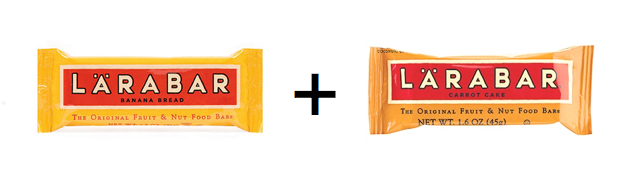 Banana Bread larabar and Carrot Cake larabar