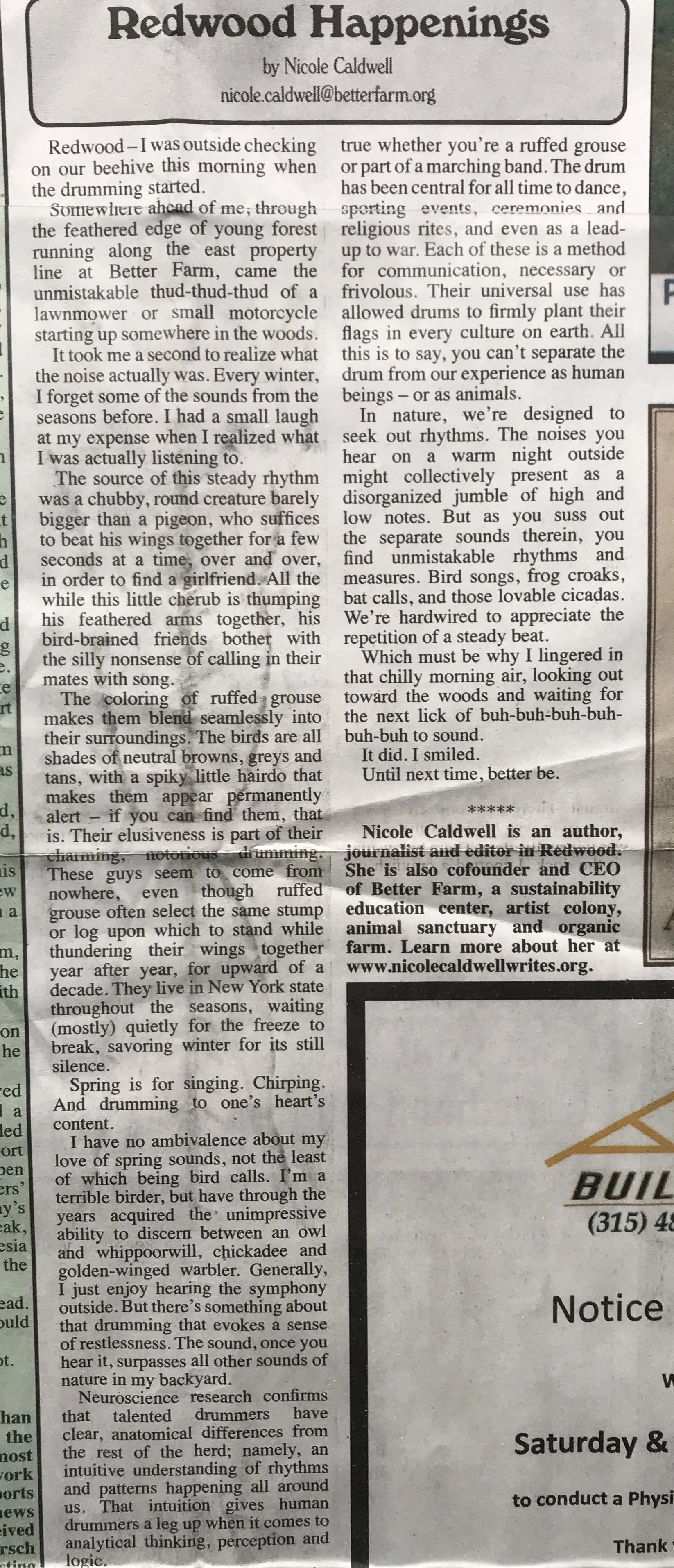 Redwood Happenings: April 4, 2018