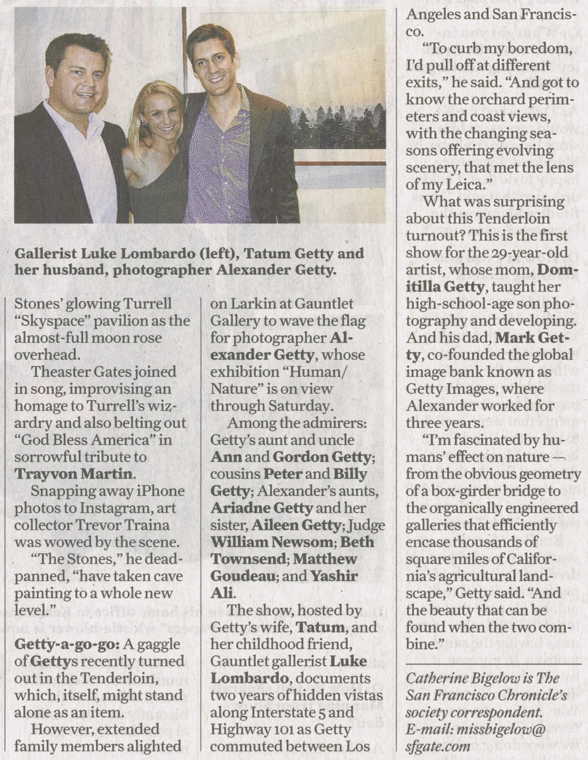 SF Chronicle Article on HUMAN|NATURE at Gauntlet Gallery