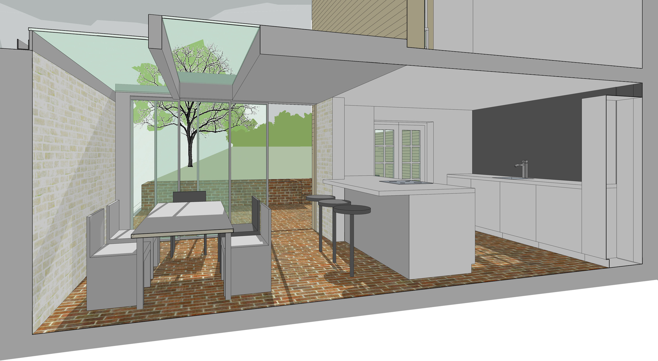 kitchen diner - cross section