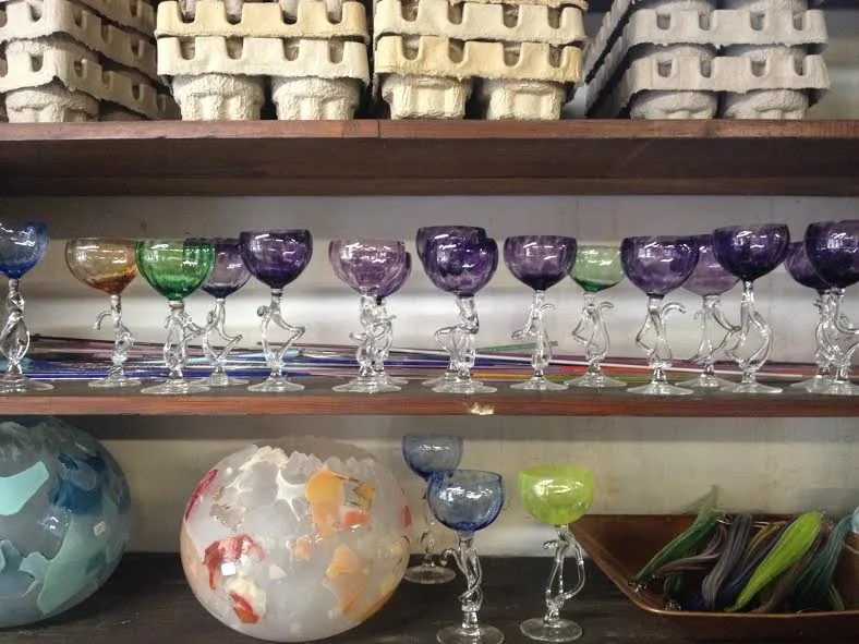 Beautiful glassware in production at Judson Guerard Hot Glass Studio.
