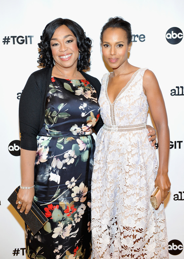   Executive producer Shonda Rhimes and Kerry Washington attend 'MaxMara &amp; Allure Celebrate ABC's #TGIT' at MaxMara in Beverly Hills, California. ( All photos by Donato Sardella/Getty Images for Max Mara )  