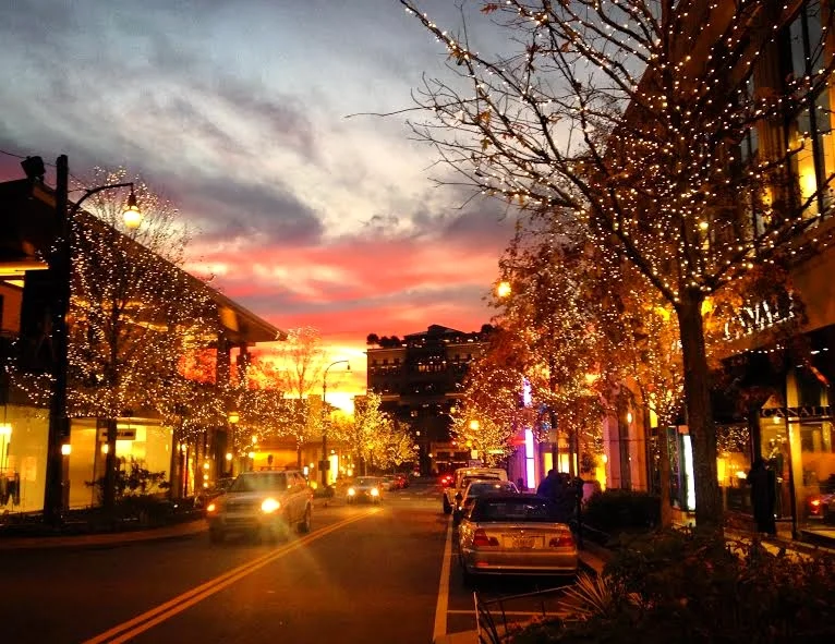 The Shops Buckhead Atlanta at dusk.