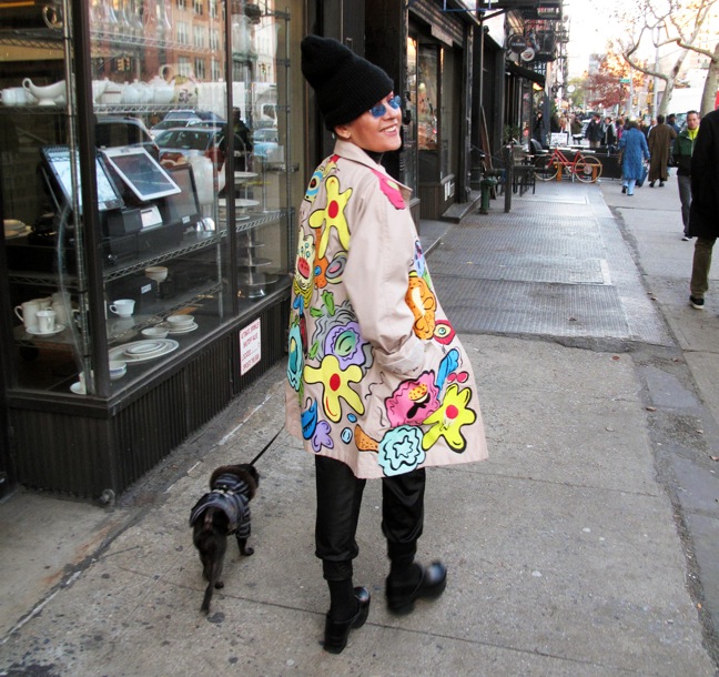   BIG FLOWER COAT on the Bowery /&nbsp;artist Marja Samsom and little BIBI.  