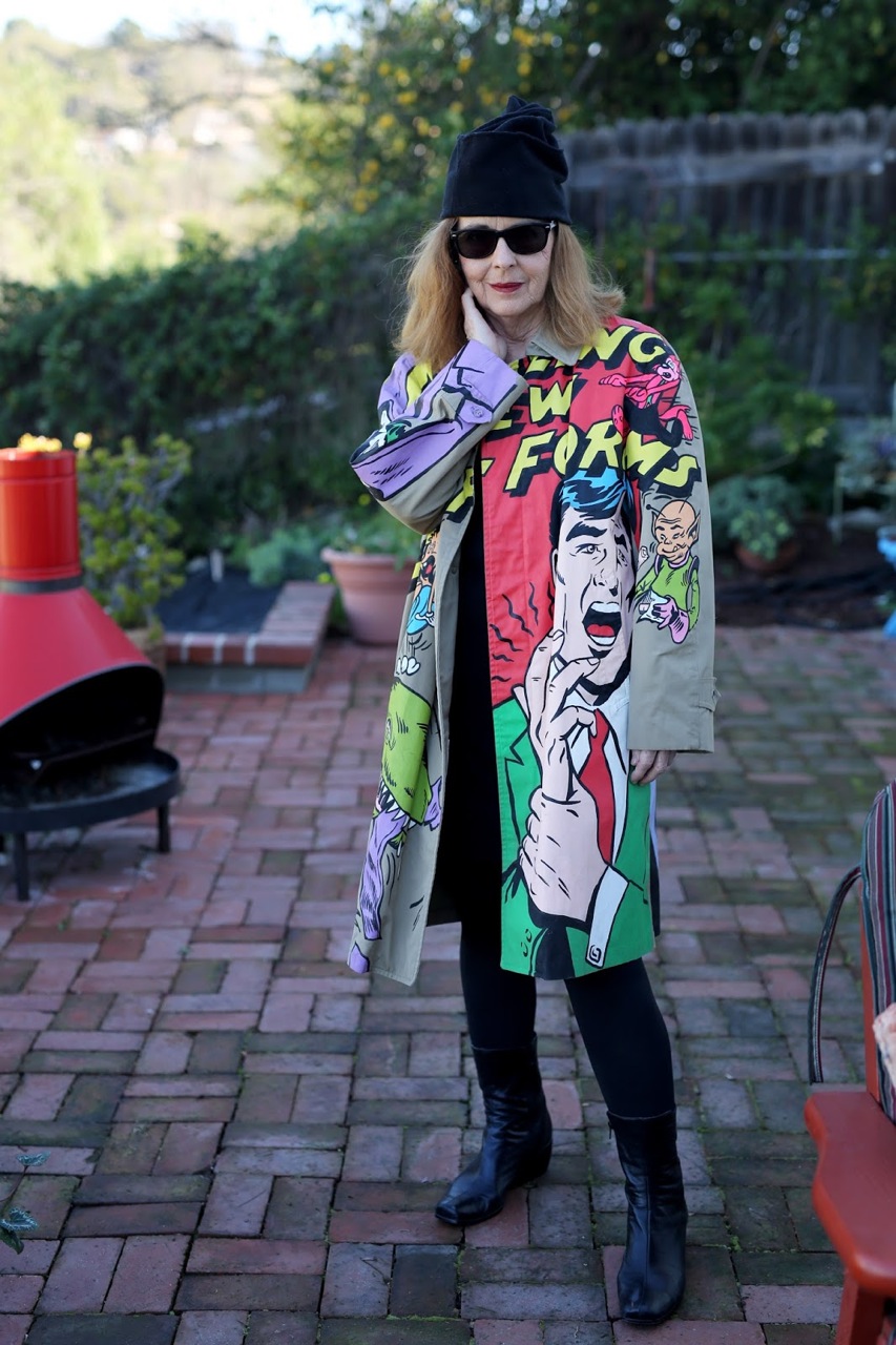   CARTOON coat on Suzan Pitt /&nbsp; photo by Ari Seth Cohen     