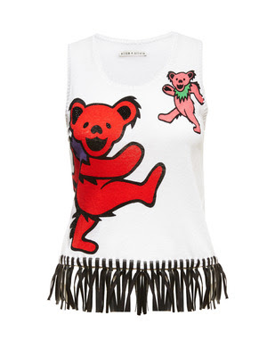  alice + olivia X Grateful Dead: Dancing Bear Tank with Fringe, Retail: $275 