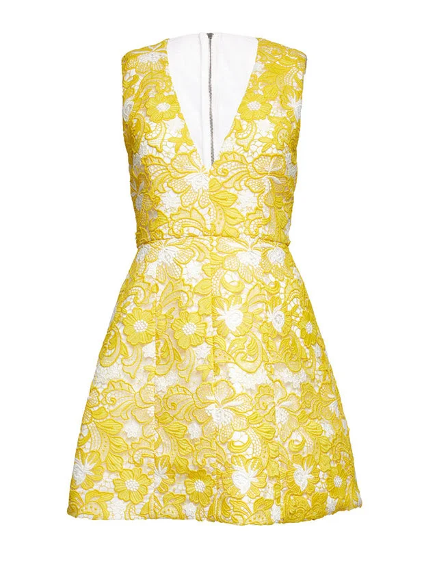  PACEY LOW V-NECK LANTERN DRESS 