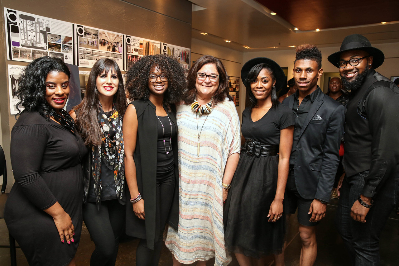  Fern Mallis with a stylish group of fashion students. 