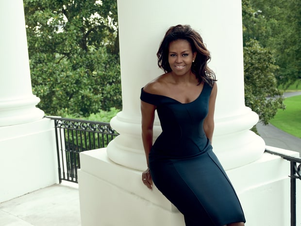 First Lady Michelle Obama in Atelier Versace at the White House. Annie Leibovitz/Vogue