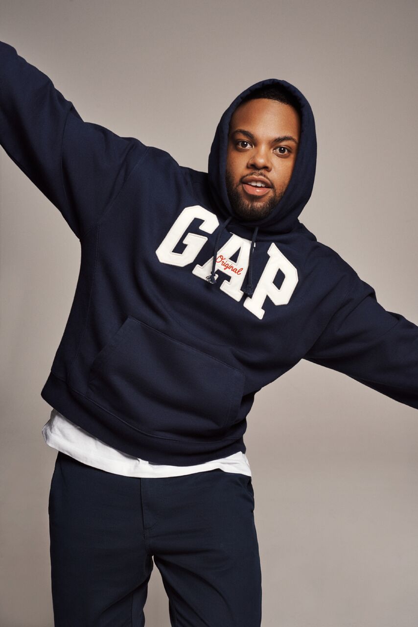  DJ TJ Mizell, son of Jam Master Jay of Run DMC,&nbsp;wears the iconic Gap Logo Sweatshirt that his father wore in the “Original Fit Jeans” commercial in 1990. -&nbsp;“I feel honored. Being part of anything Run DMC is a huge honor for me and being ab