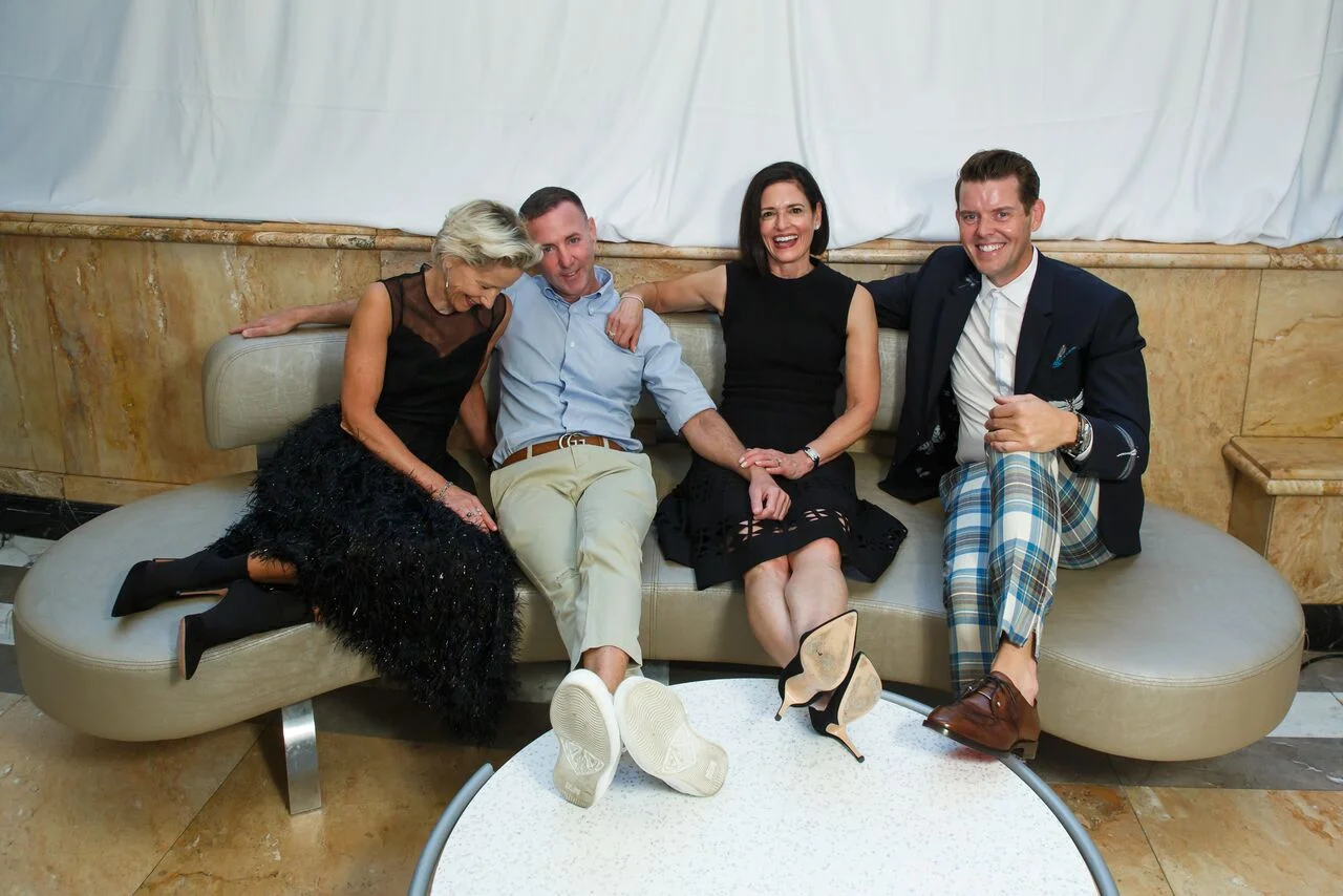 Jeffrey Fashion Cares Co-Chairs: (l-r) Louise Sams, Jeffrey Kalinsky, Lila Hertz, Jeffrey McQuithy / Photo: Ben Rose Photography