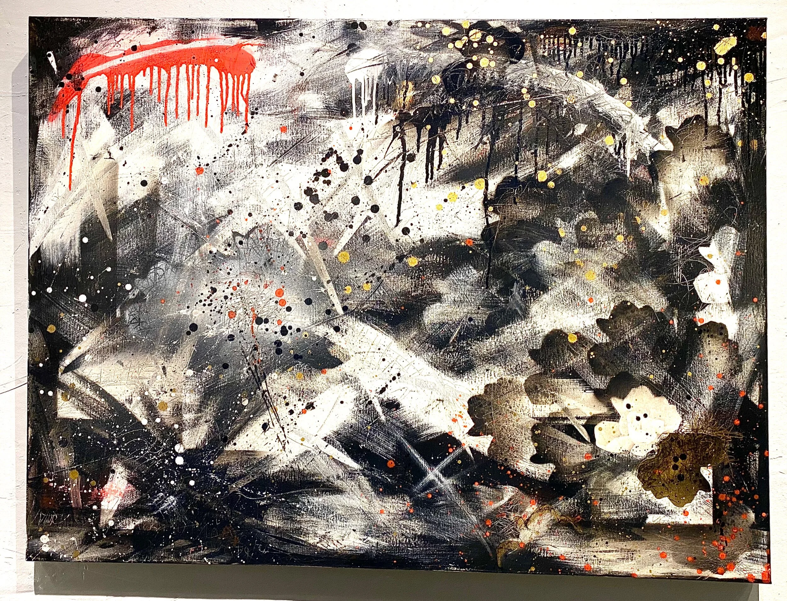 art, painting, mixed media, artist, floral, latinx, cuban art, gallery, home decor, abstract, gold, modern art