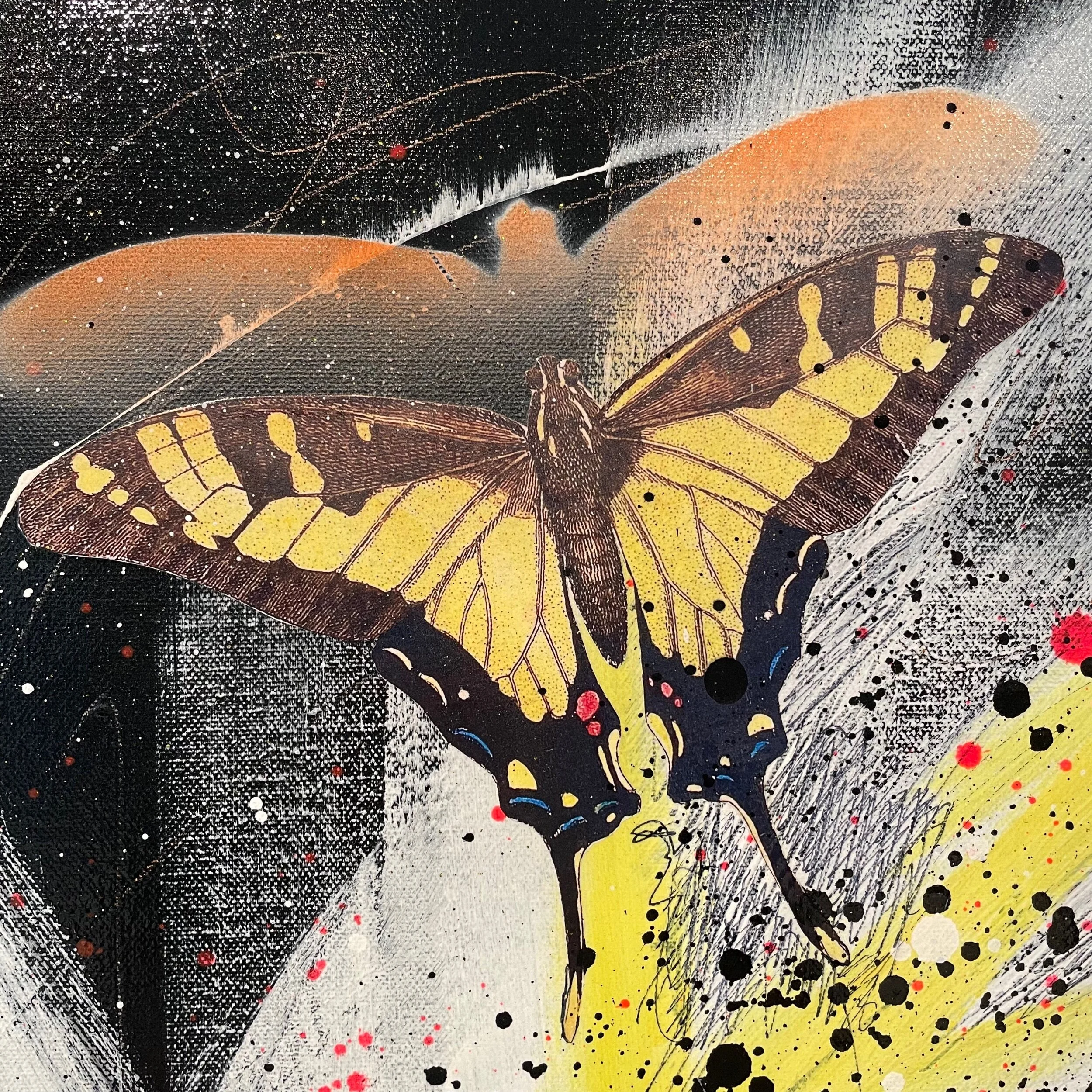 art, painting, mixed media, artist, floral, latinx, cuban art, gallery, home decor, abstract, gold, modern art, butterfly
