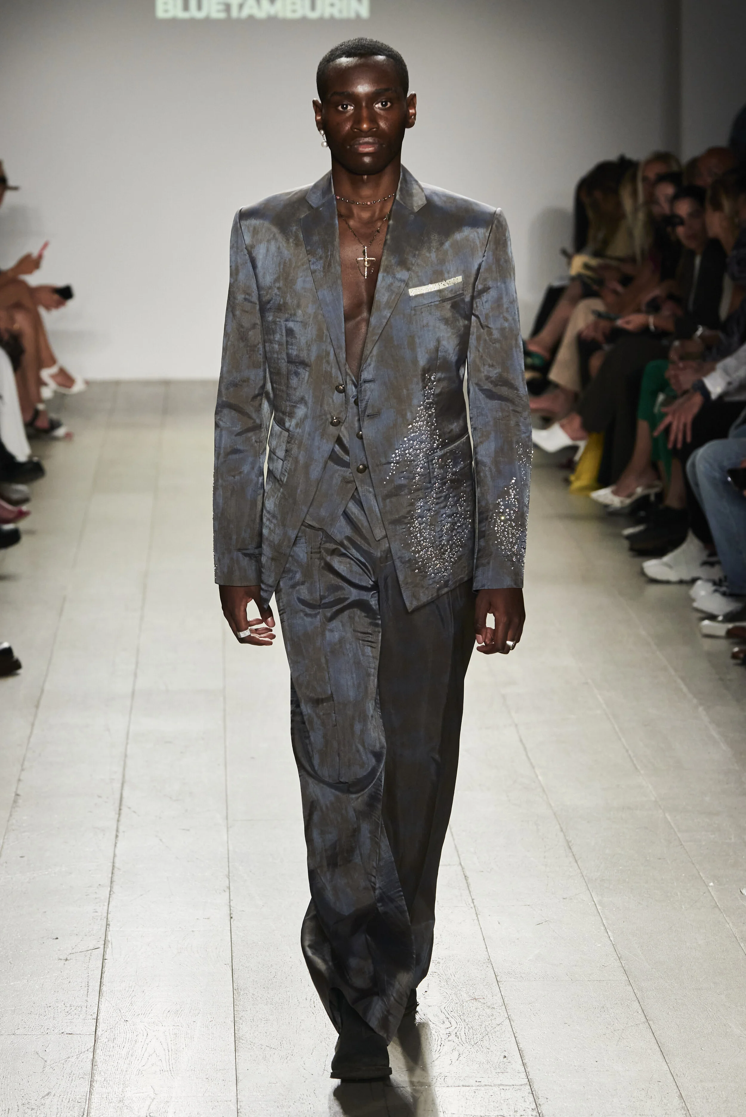 GLOBAL FASHION COLLECTIVE I &amp; II NYFW SS22 blue tamburin fashionado