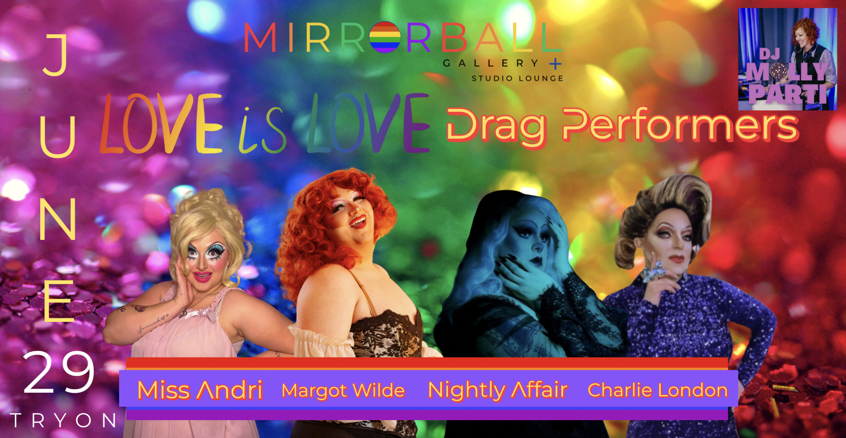 Pride Month Love is Love at Mirrorball Gallery Tryon, NC