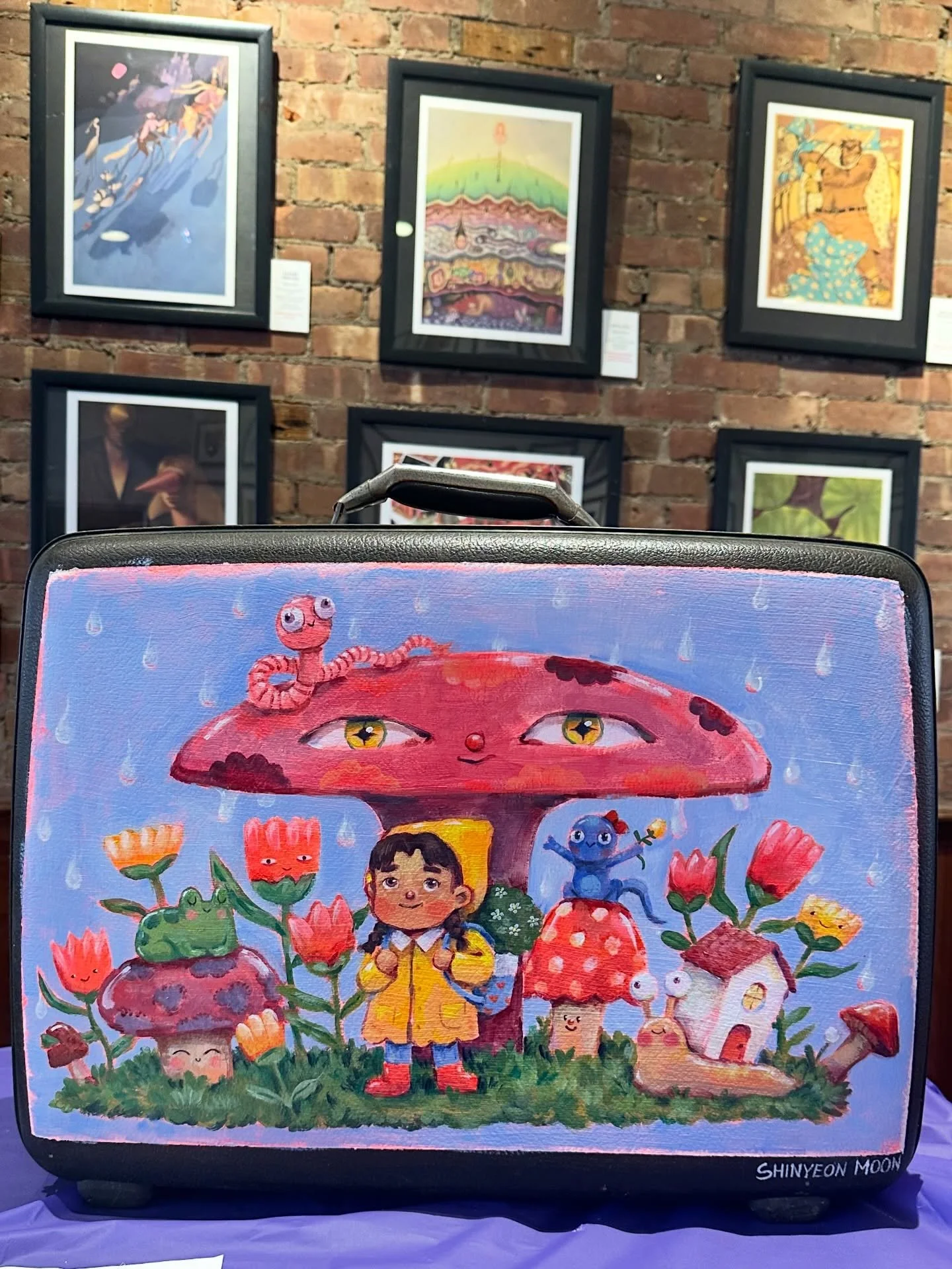 &ldquo;Carrying on During Cloudy Days&rdquo; ☀️🌧️It was a great honor to be part of Love Luggage: Illustrators Unite for Foster Kids with @unclaimedbag and the Society of Illustrators @soi128 this Saturday, May 2 with storytime and live painting fro