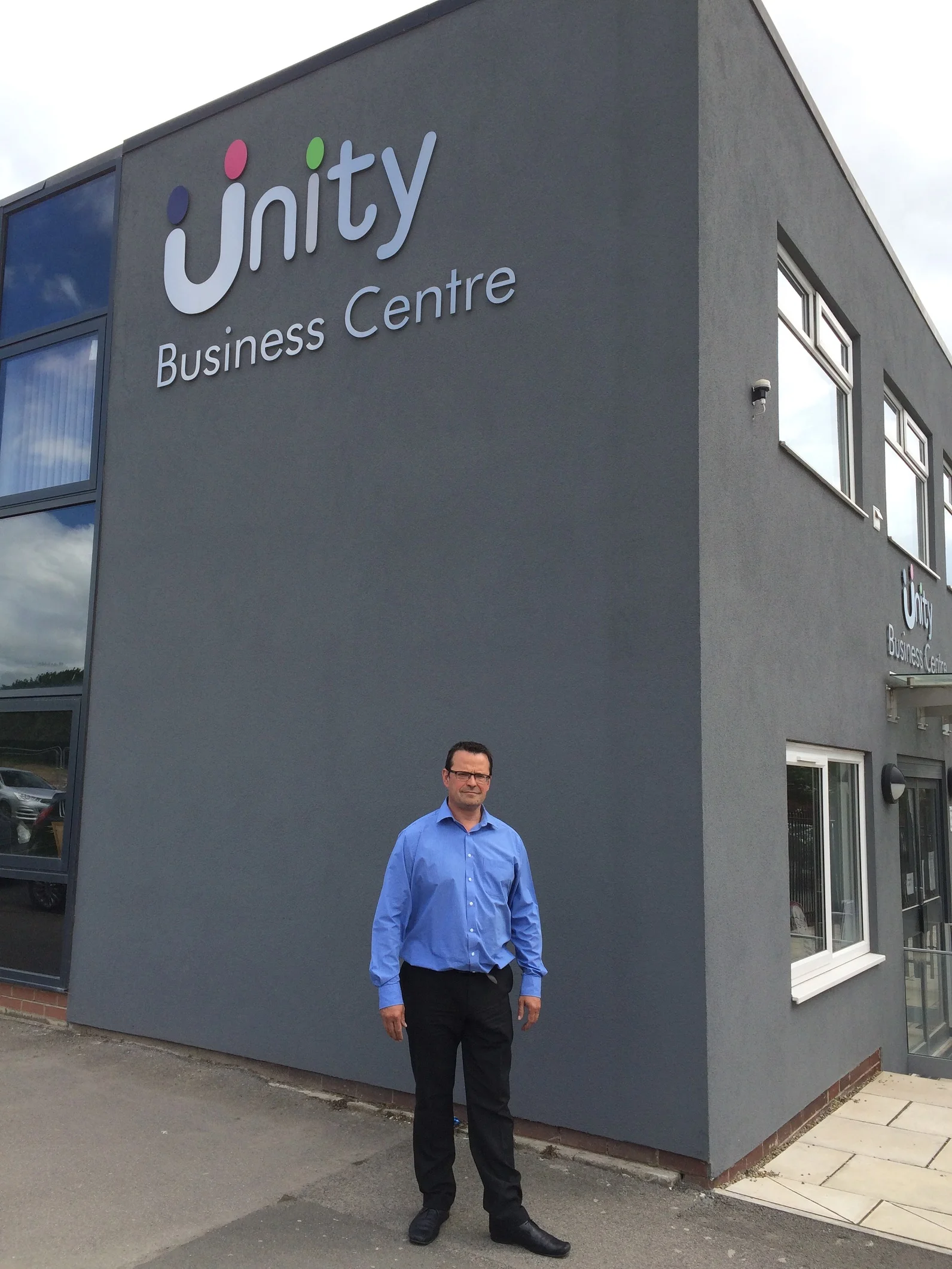 Enterprise Manager Adrian Green outside Unity Business Centre in Chapeltown 