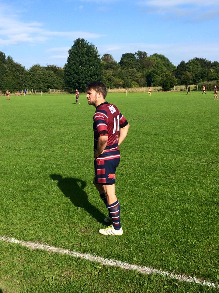 OVER HERE: Aireborough's junior coaching co-ordinator Kris Brook waits for the pass that never came